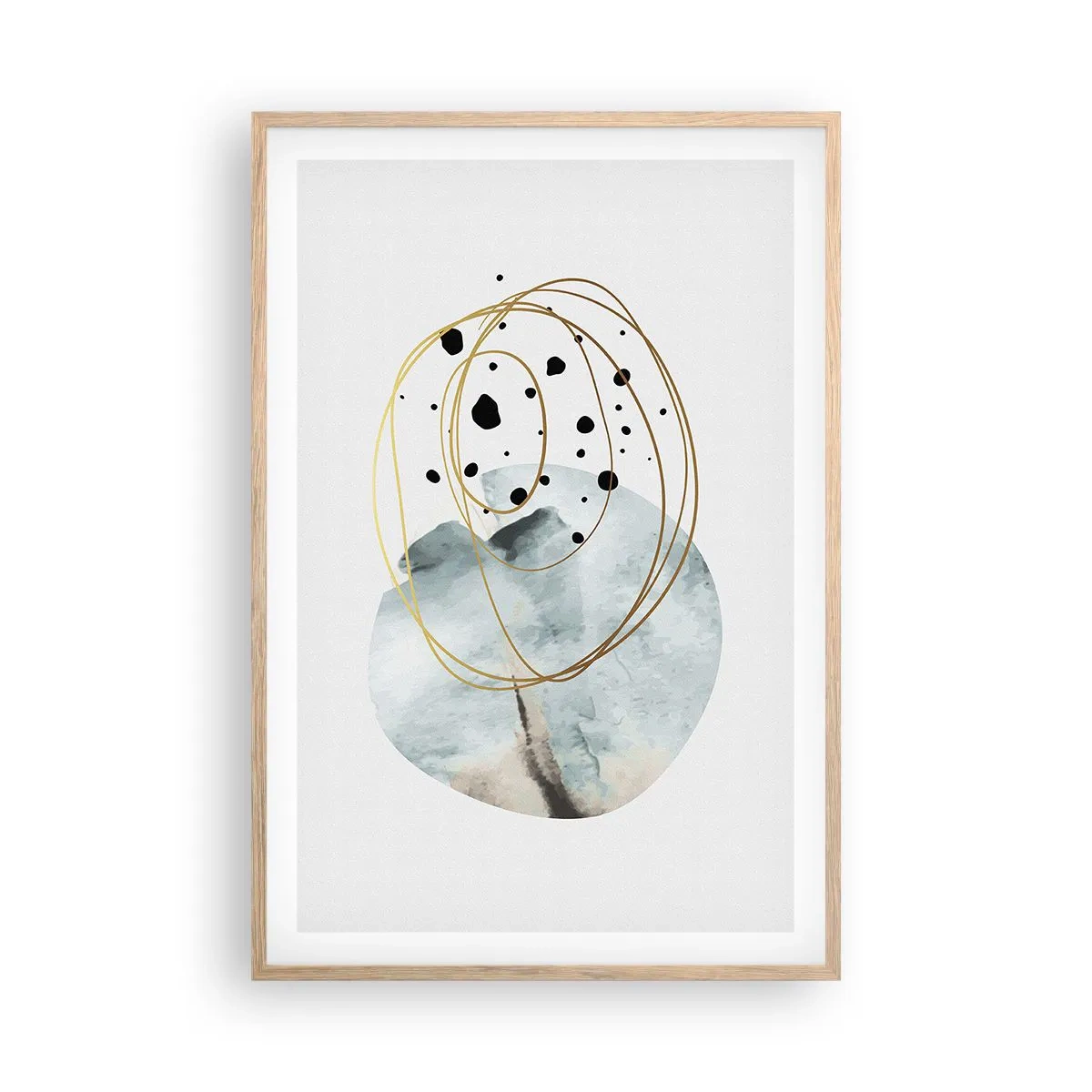 Pôster com moldura de carvalho claro - No abraço ao espaço - 61x91 cm