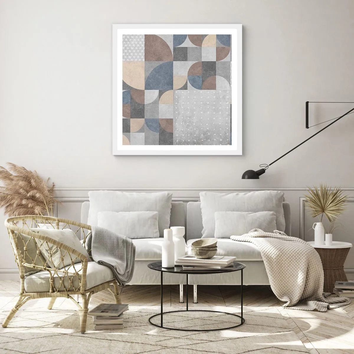 Pôster em moldura branca - Fantasia cerâmica - 40x40 cm