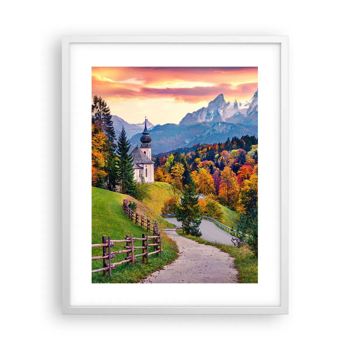 Pôster em moldura branca - Paisagem como uma pintura - 40x50 cm
