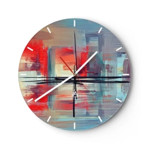 Relógio de parede - Relógio em vidro - Uma paisagem numa dimensão desconhecida - 40x40 cm