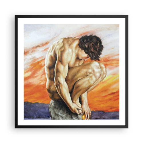 Pôster com moldura preta - Imerso em si mesmo - 60x60 cm