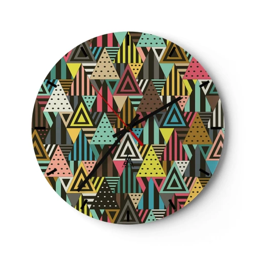 Relógio de parede - Relógio em vidro - Em ritmo para três - 40x40 cm