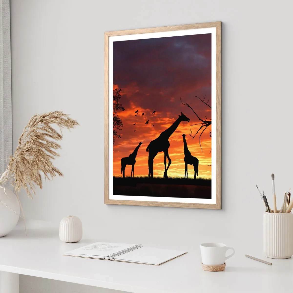 Pôster com moldura de carvalho claro - Um pequeno jantar com seus entes queridos - 70x100 cm