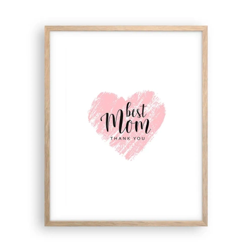 Pôster com moldura de carvalho claro - Sempre o momento certo - 40x50 cm