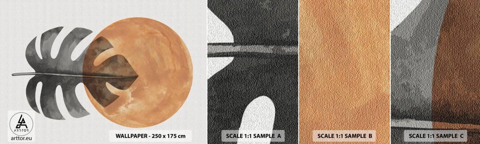 Amostra de papel de parede autocolante Deluxe Sticker - Sempre o sol - Folha, Sol, Boho - 100x30 cm