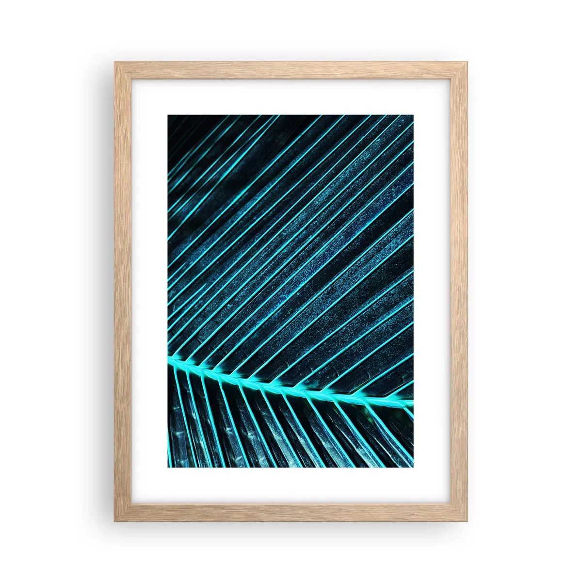 Pôster com moldura de carvalho claro - Textura verde - 30x40 cm