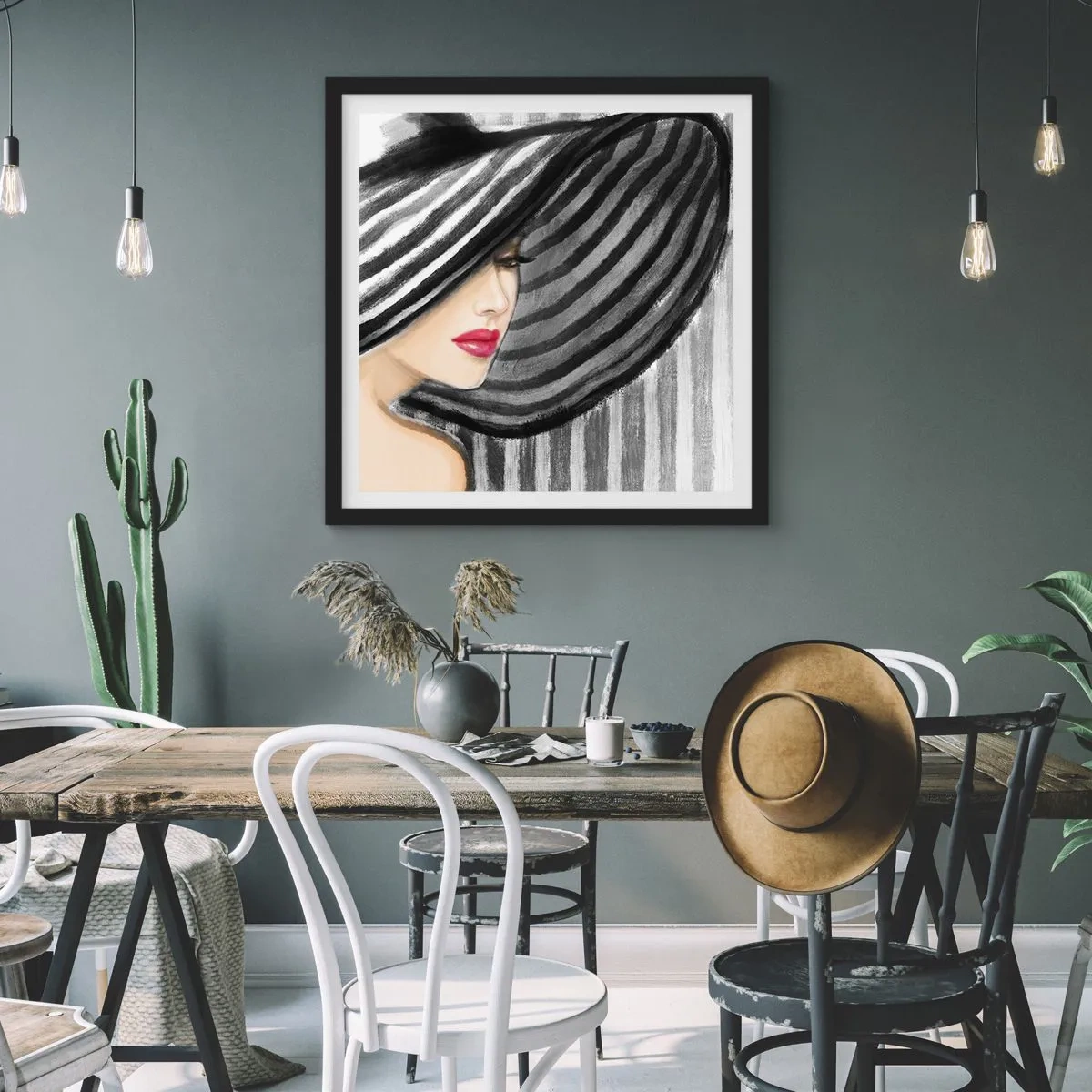 Pôster com moldura preta - Onde encontrar-te? - 60x60 cm
