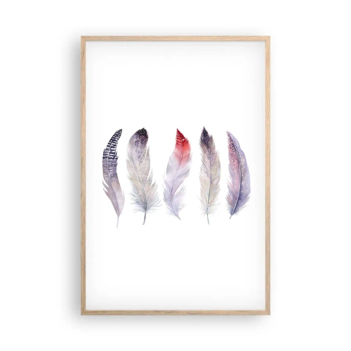 Pôster com moldura de carvalho claro - Delicadas como uma névoa multicolorida - 61x91 cm