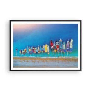 Pôster com moldura preta - Vista panorâmica - 100x70 cm