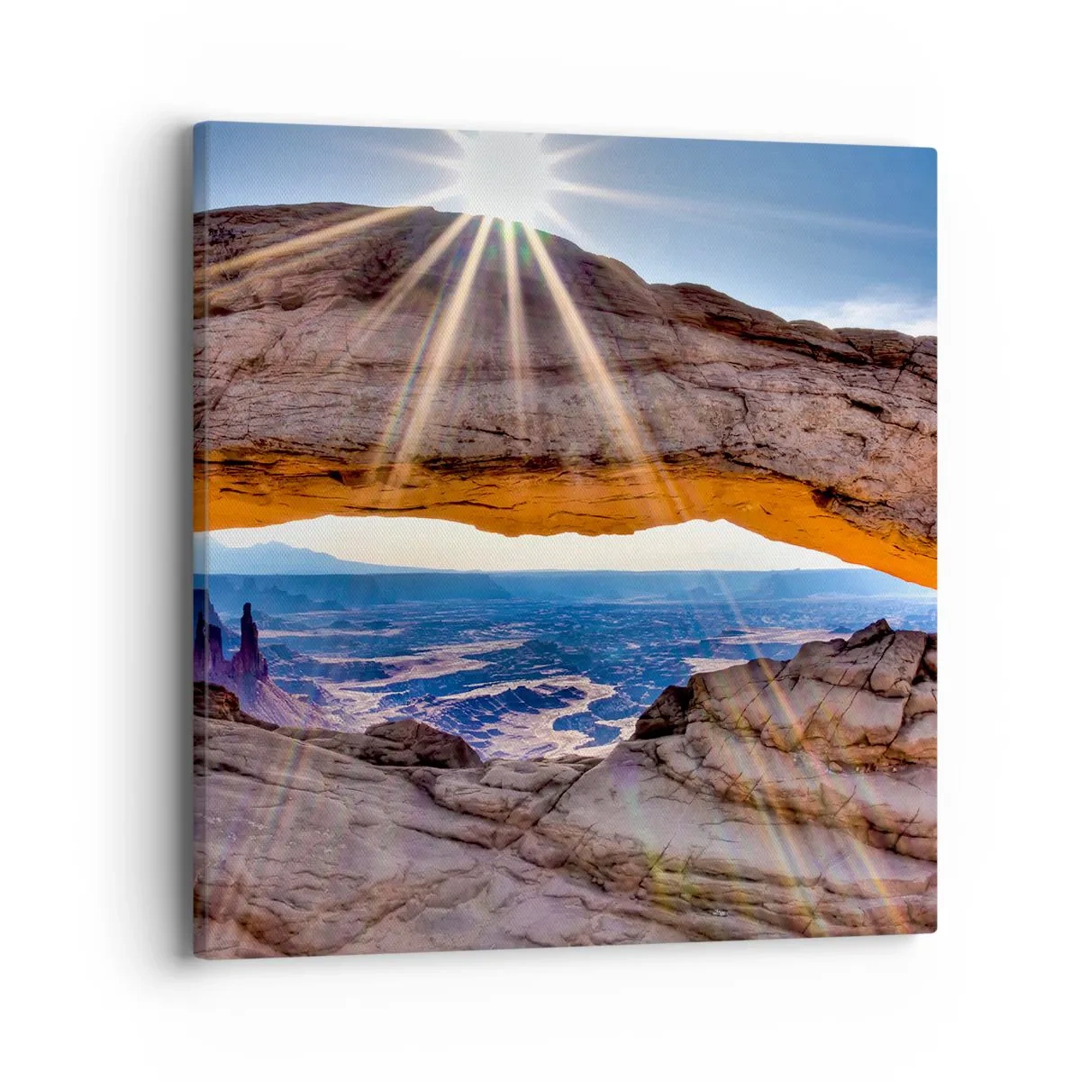 Quadro em tela - Através do portão de pedra - 40x40 cm