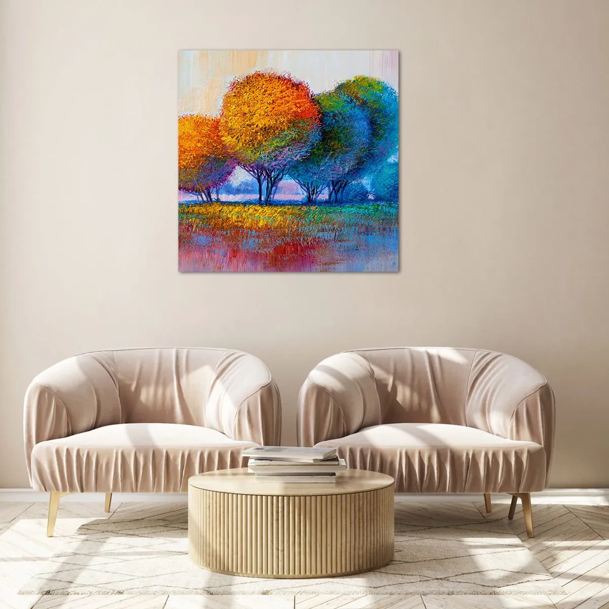 Quadro em vidro - Um amontoado de cores lascivas - 30x30 cm