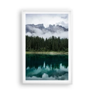 Pôster em moldura branca - Calma, silêncio, não vamos acordar a água... - 61x91 cm