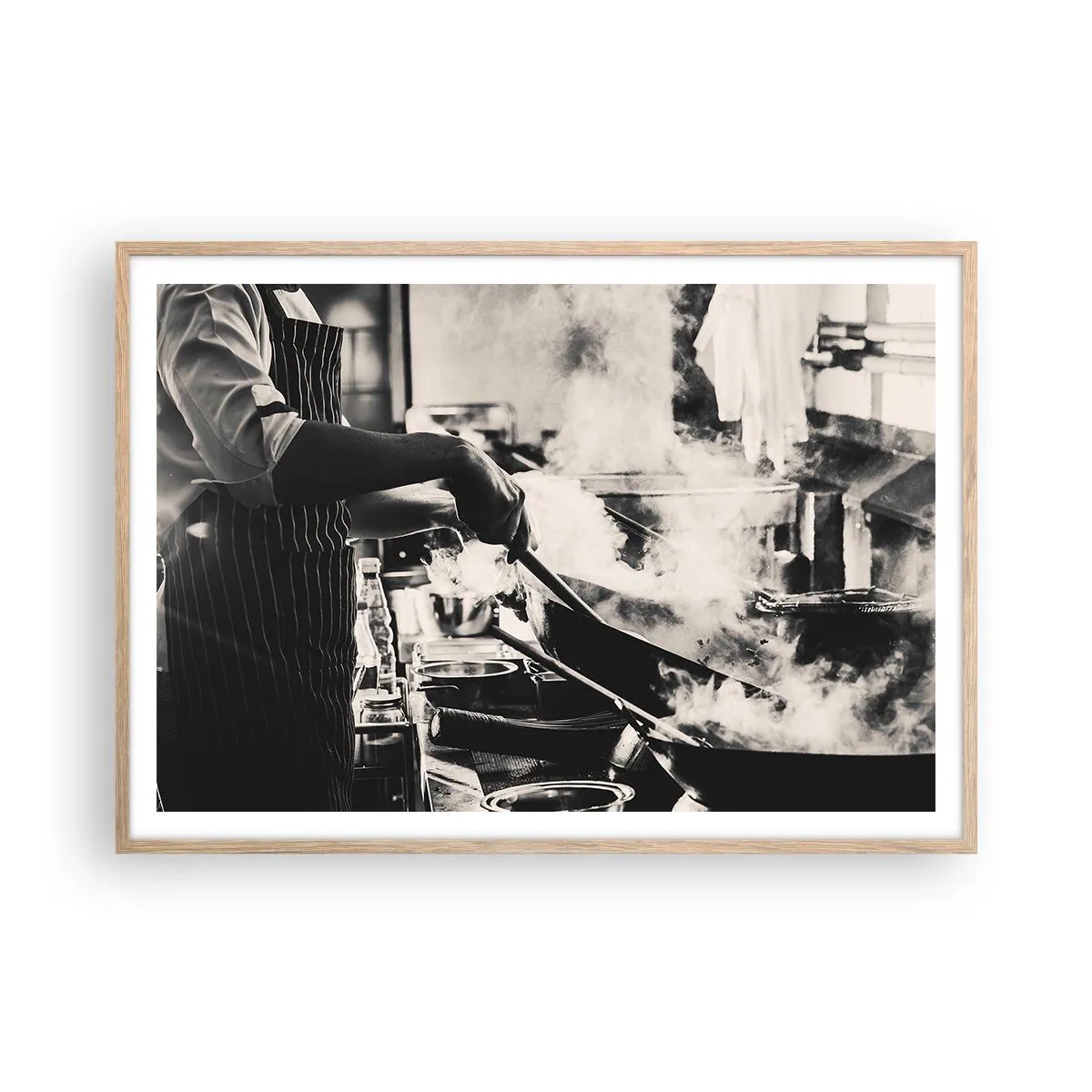 Pôster com moldura de carvalho claro - Alquimia de sabores - 100x70 cm