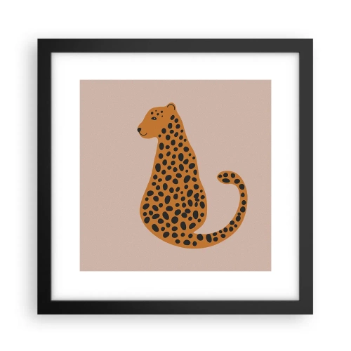 Pôster com moldura preta - A estampa de leopardo está na moda - 30x30 cm