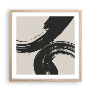 Pôster com moldura de carvalho claro - Varrer e circular - 50x50 cm