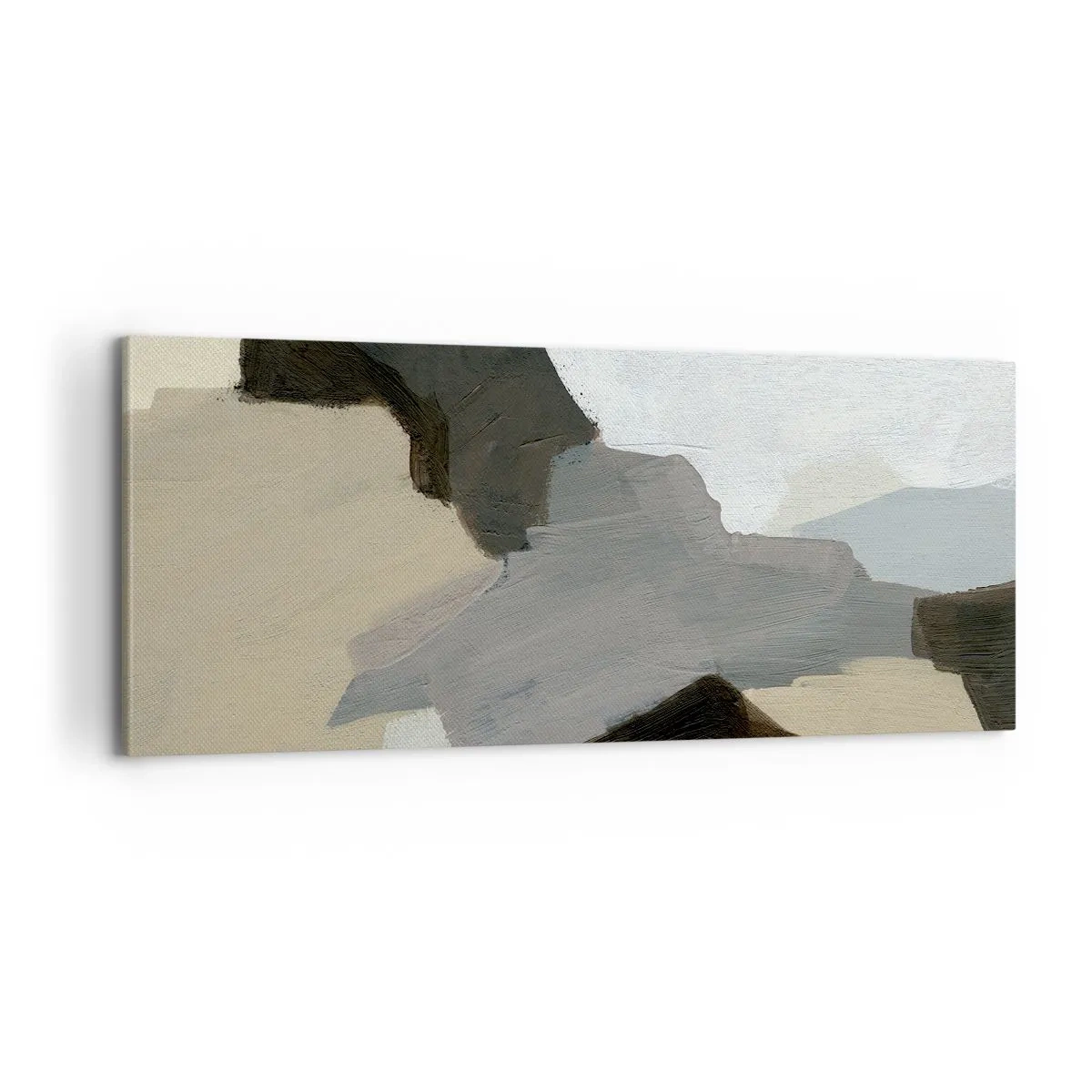 Quadro em tela - Abstração: a encruzilhada do cinza - 100x40 cm