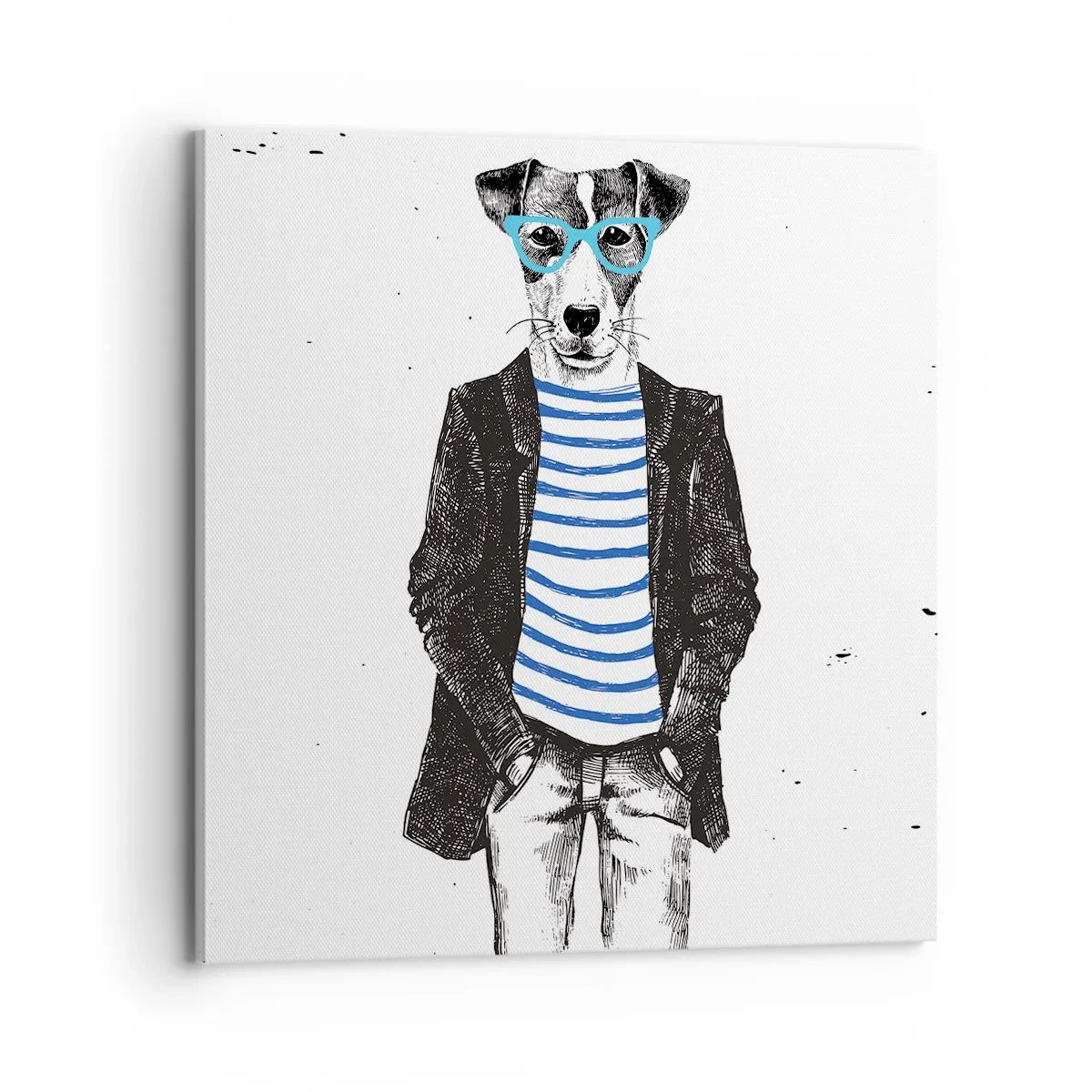 Quadro em tela - O charme do cão - 70x70 cm