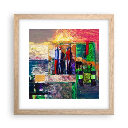 Pôster com moldura de carvalho claro - Relacionamentos e emoções - 30x30 cm