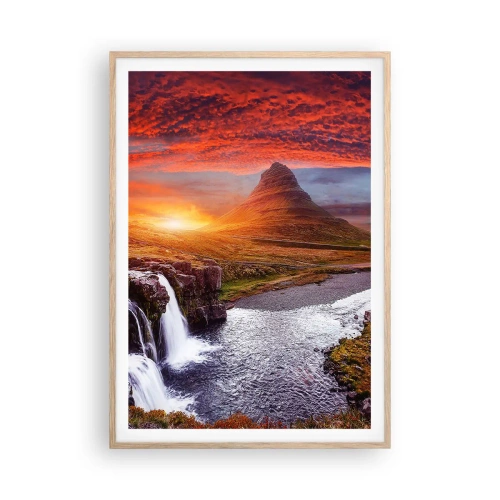 Pôster com moldura de carvalho claro - A vista da Terra Média - 70x100 cm