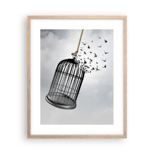 Pôster com moldura de carvalho claro - Fé... Esperança... Liberdade! - 40x50 cm