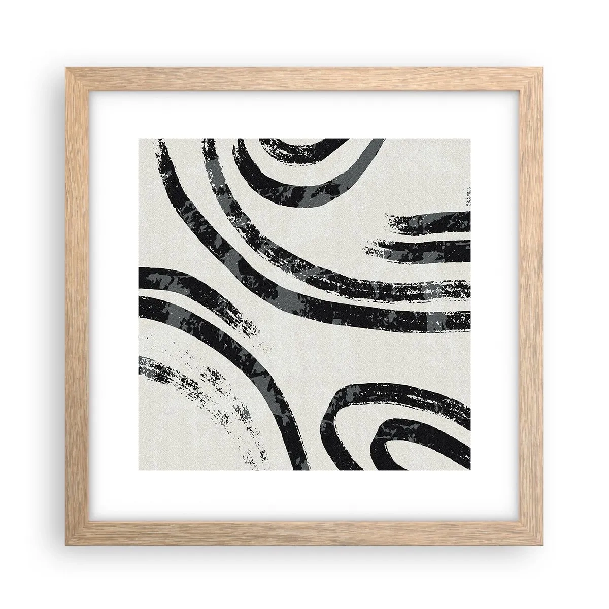 Pôster com moldura de carvalho claro - Meio parado - 30x30 cm