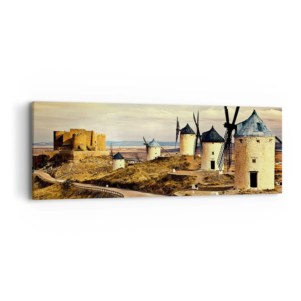 Quadro em tela - Dom Quixote está prestes a aparecer - 90x30 cm