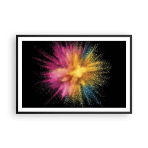Pôster com moldura preta - O nascimento das cores  - 91x61 cm