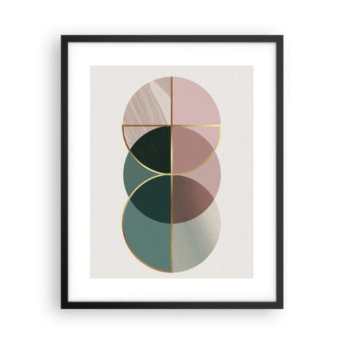 Pôster com moldura preta - Círculo entre círculos… - 40x50 cm
