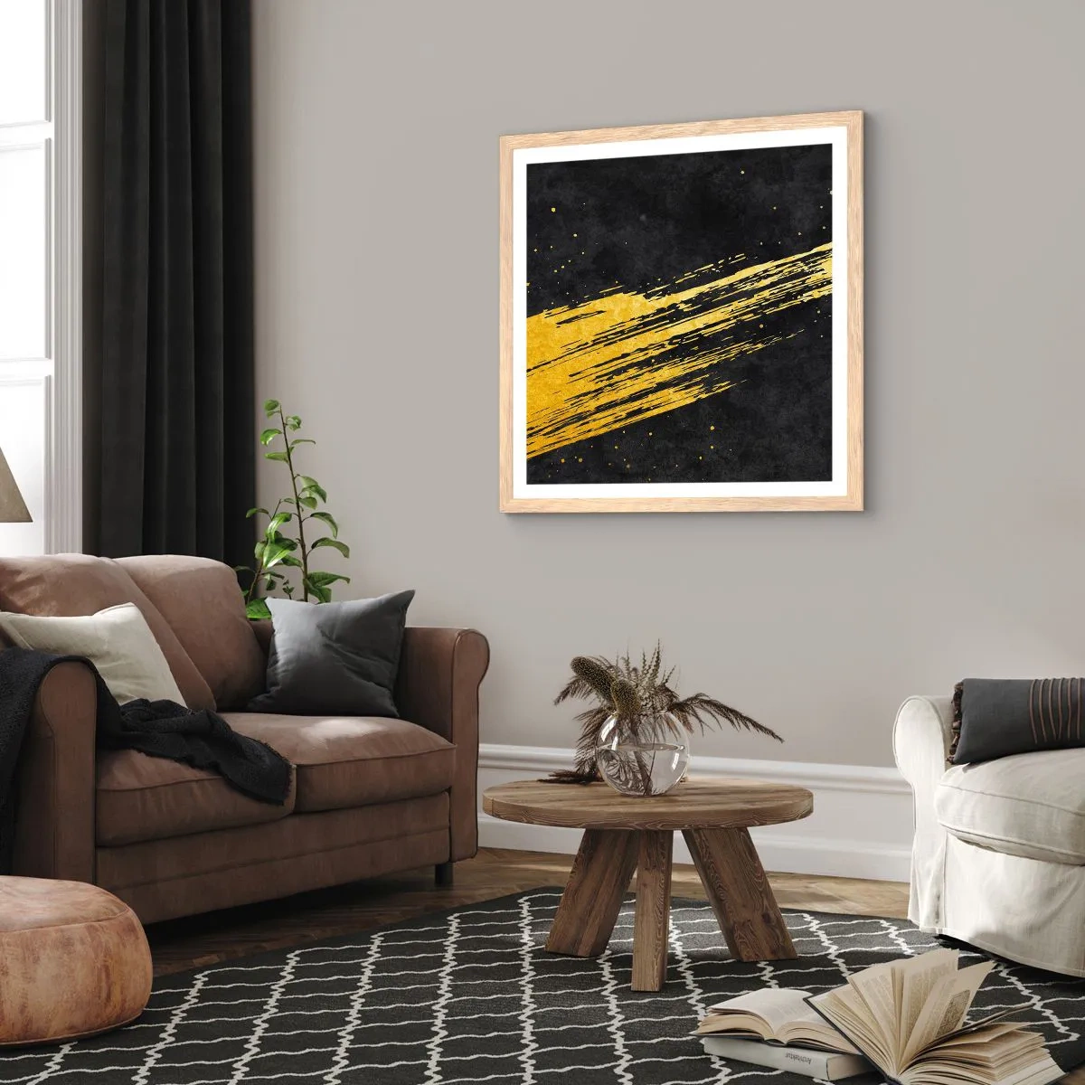 Pôster com moldura de carvalho claro - Salto para o hiperespaço - 60x60 cm