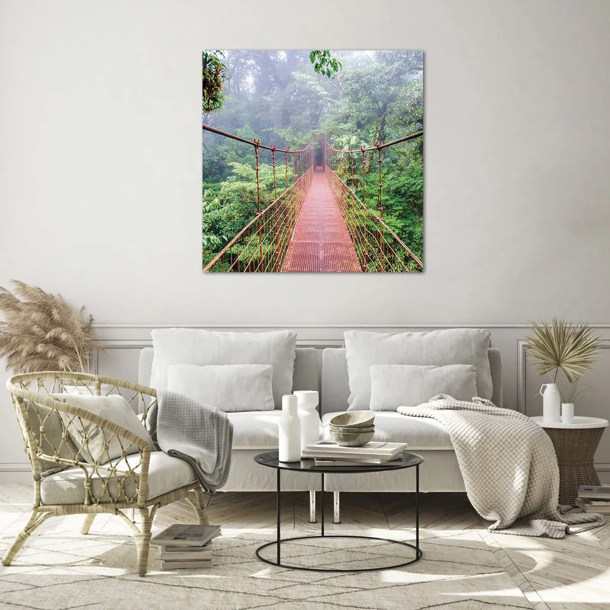 Quadro em vidro - Suspenso acima das copas - 70x70 cm