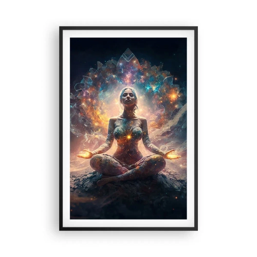 Pôster com moldura preta - Fluxo de boa energia - 61x91 cm