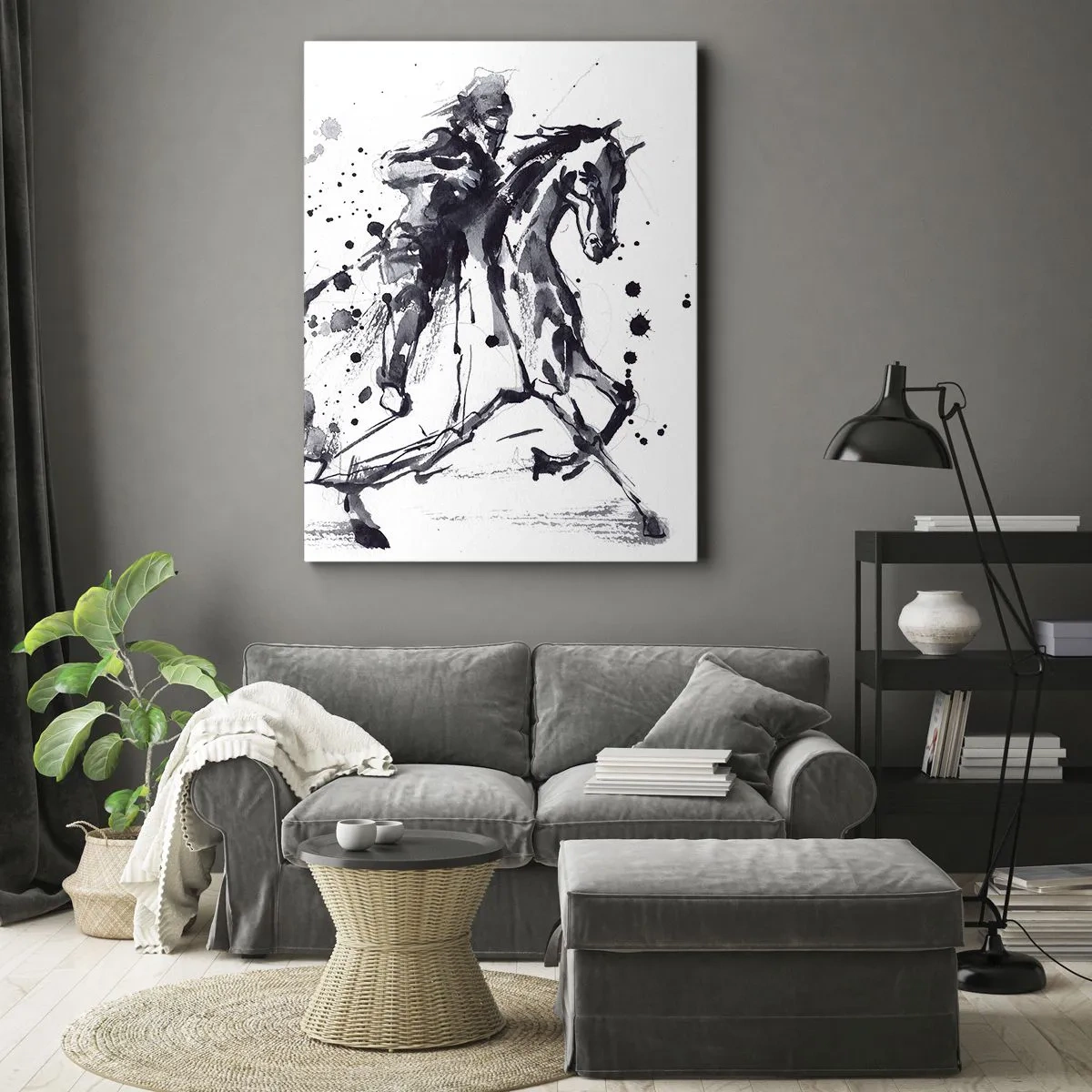 Quadro em tela - Cavaleiro Negro - 70x100 cm