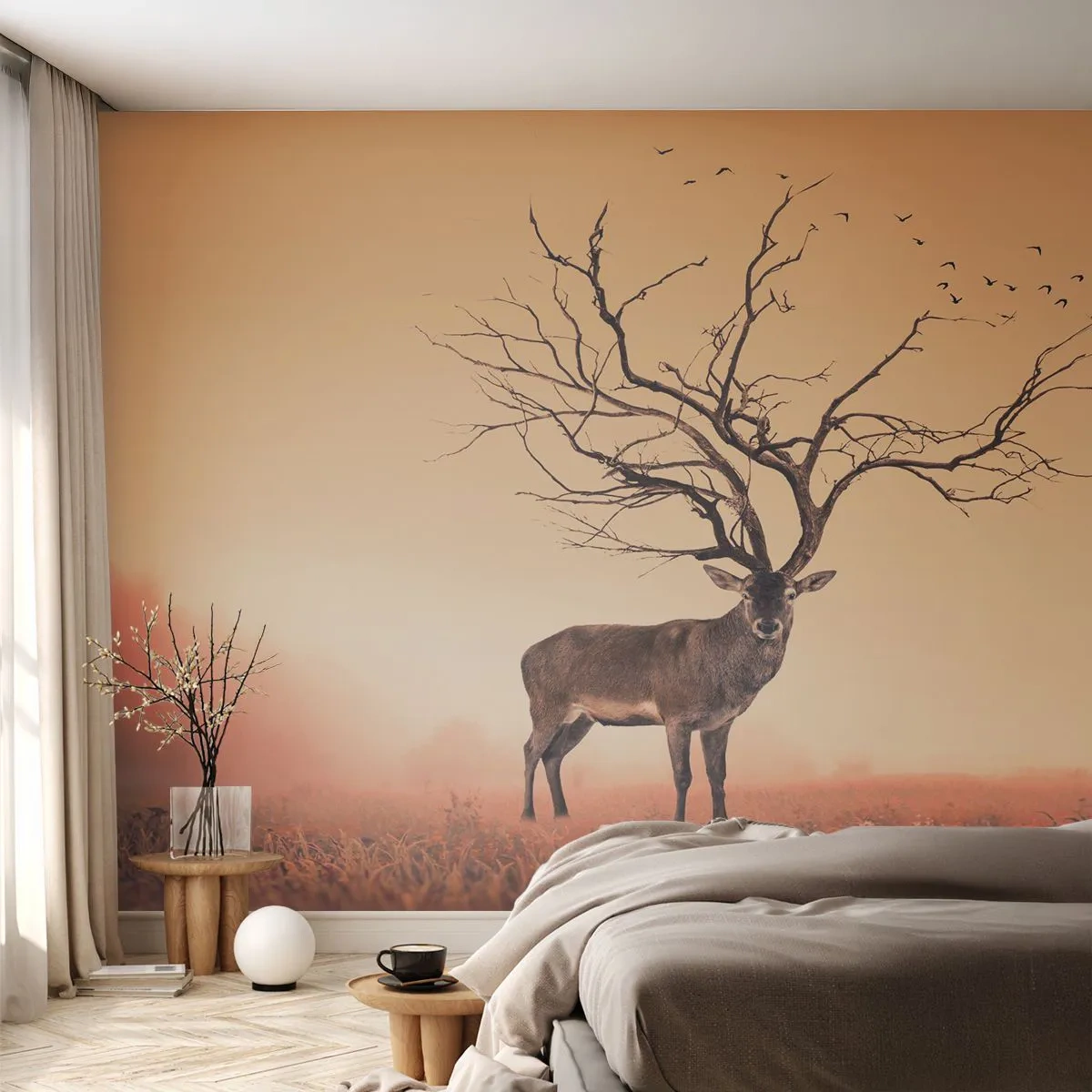 Papel de Parede Standard Eco - Cervo - o espírito eterno da floresta - Abstração, Cervo, Natureza - 400x280 cm