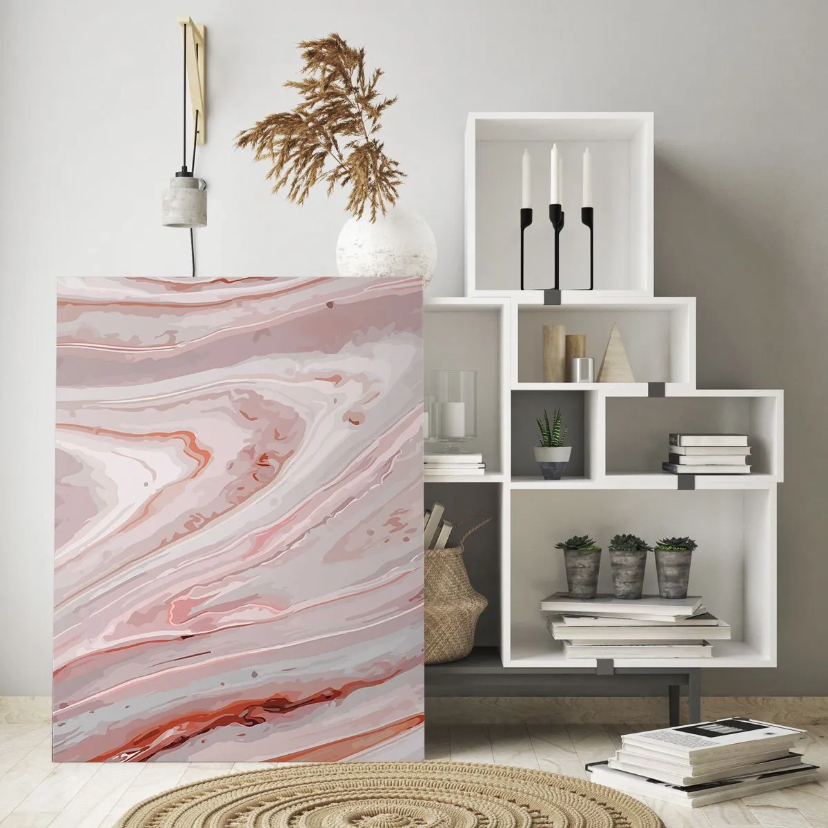 Quadro em vidro - Rosa líquido - 50x70 cm
