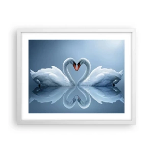 Pôster em moldura branca - Hora do amor - 50x40 cm