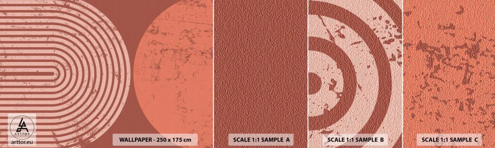 Amostra de papel de parede autocolante Deluxe Sticker - Relacionamento próximo - Minimalismo, Moderno, Abstração - 100x30 cm