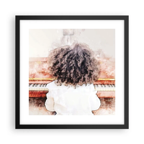 Pôster com moldura preta - Num mundo novo - 40x40 cm