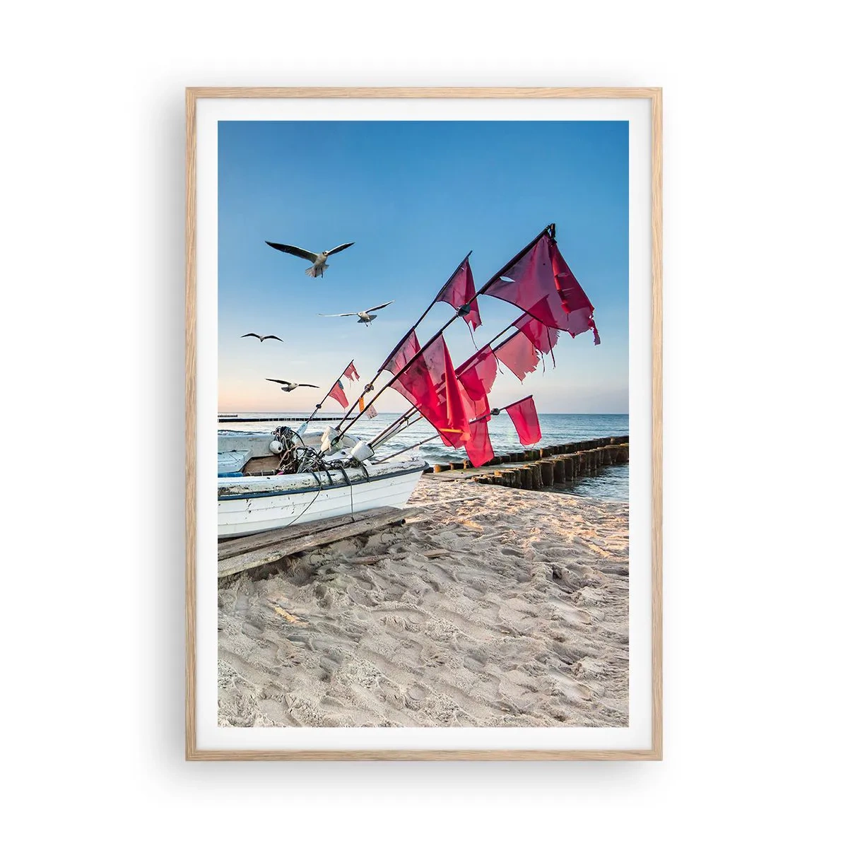 Pôster com moldura de carvalho claro - Um merecido descanso - 70x100 cm