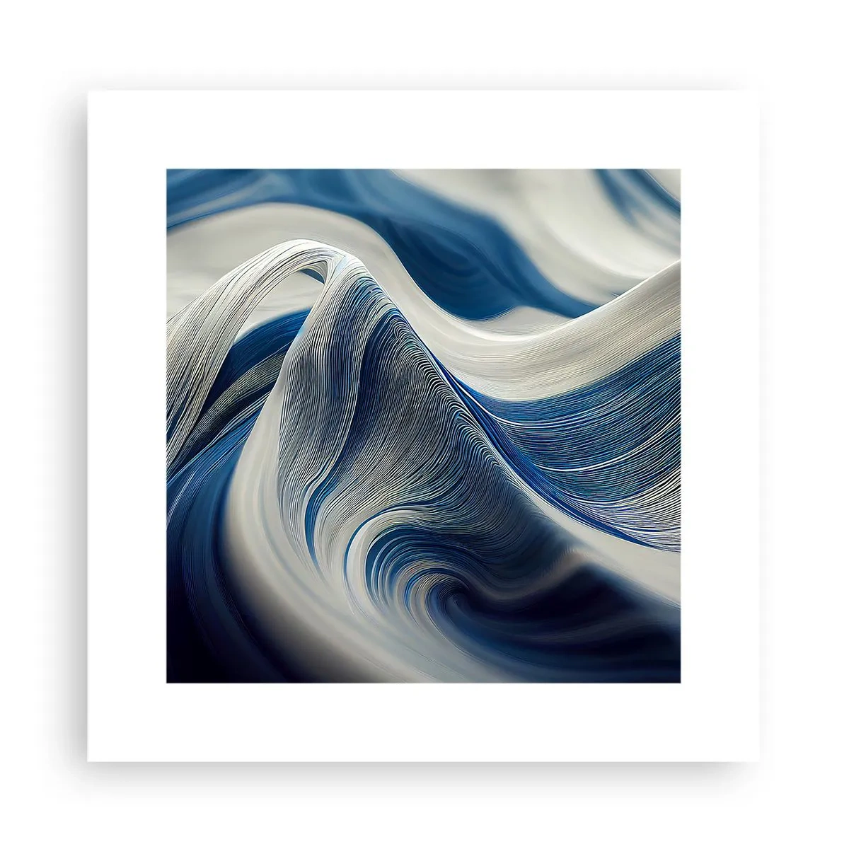Pôster - A fluidez do azul e do branco - 30x30 cm