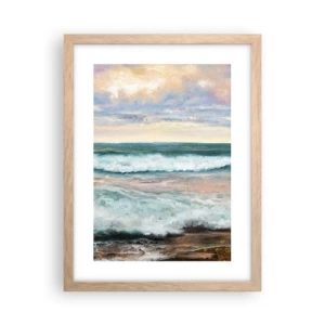 Pôster com moldura de carvalho claro - Aqui suavizas a alma - 30x40 cm