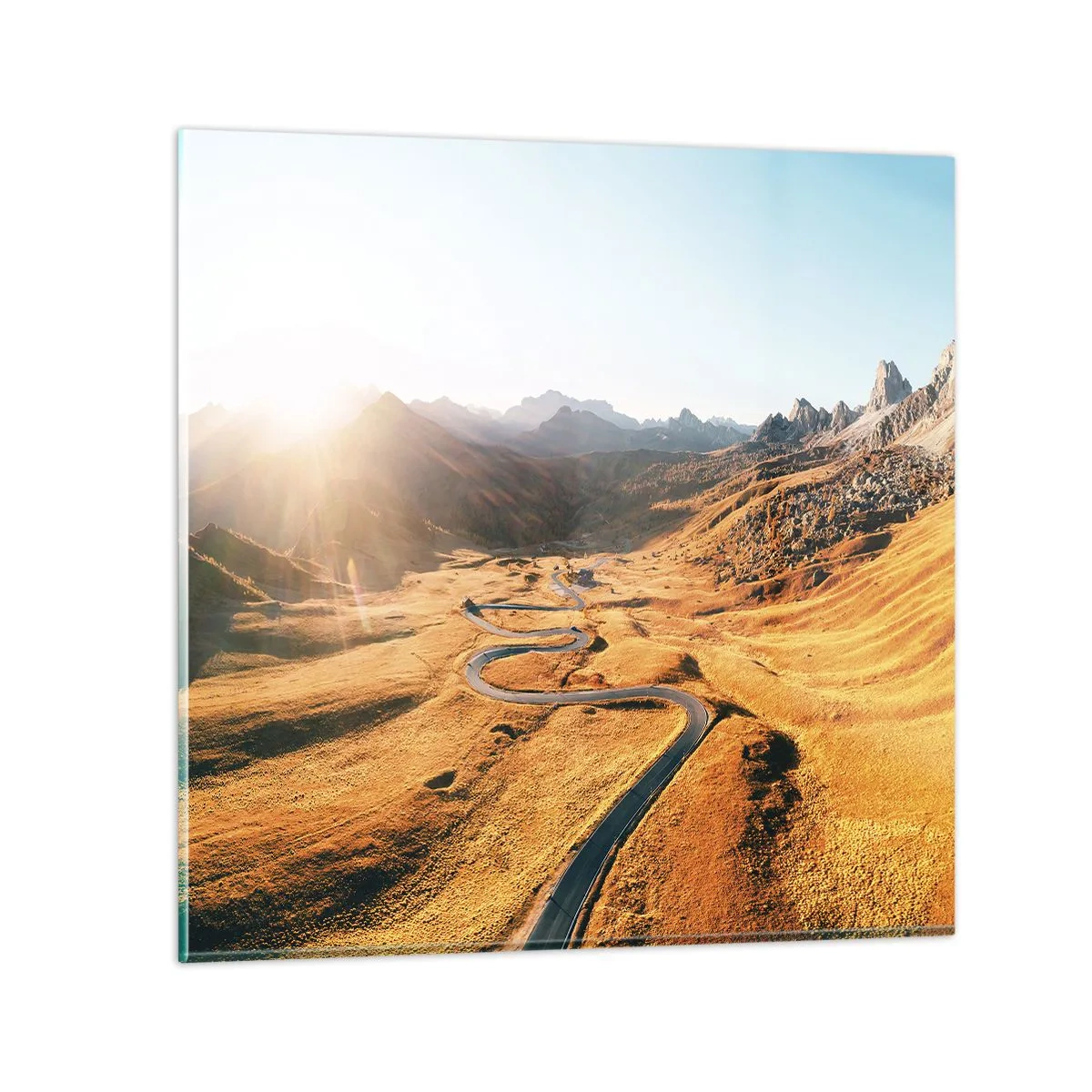 Quadro em vidro - No Vale Dourado - 50x50 cm