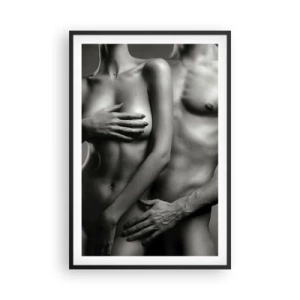 Pôster com moldura preta - Adão e Eva - 61x91 cm