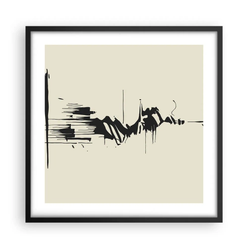 Pôster com moldura preta - Abstração apressada - 50x50 cm