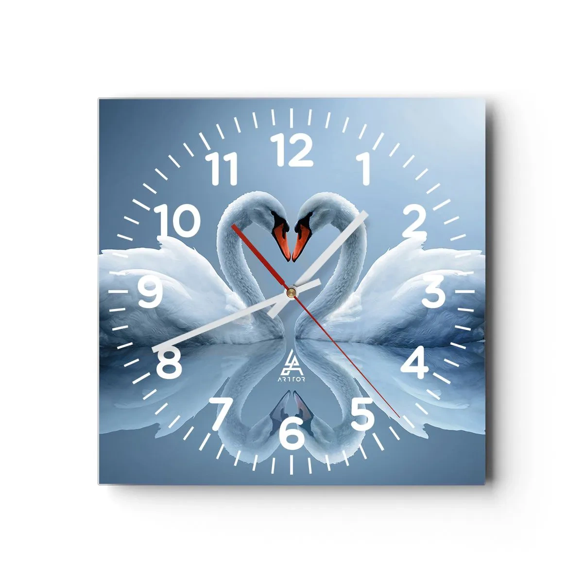 Relógio de parede - Relógio em vidro - Hora do amor - 40x40 cm