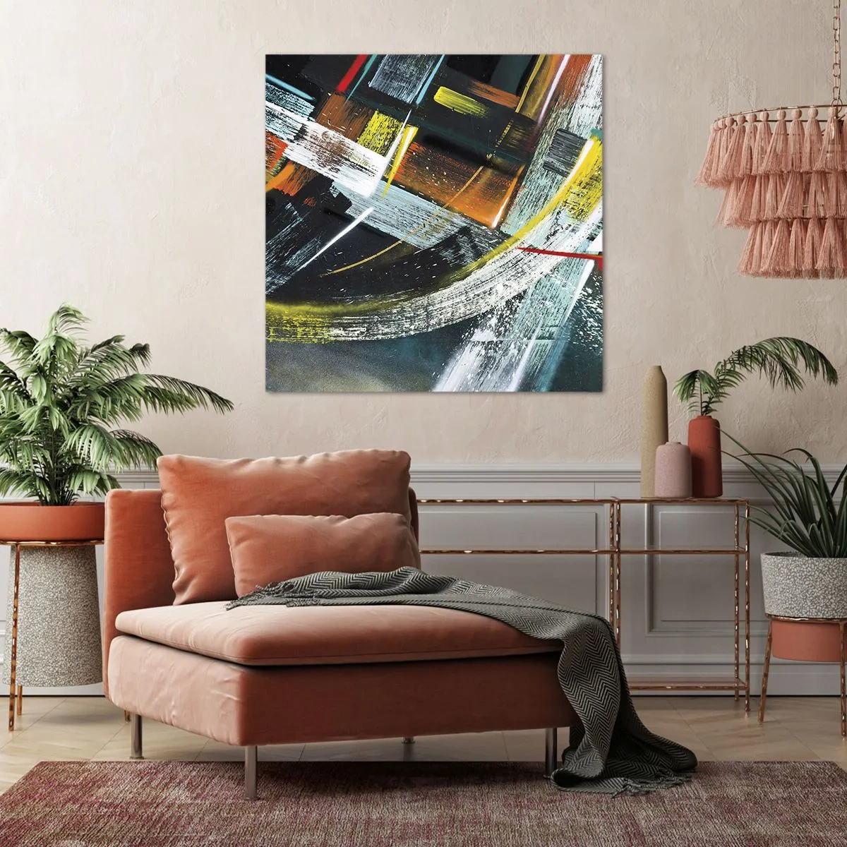 Quadro em tela - Energia de movimento - 60x60 cm