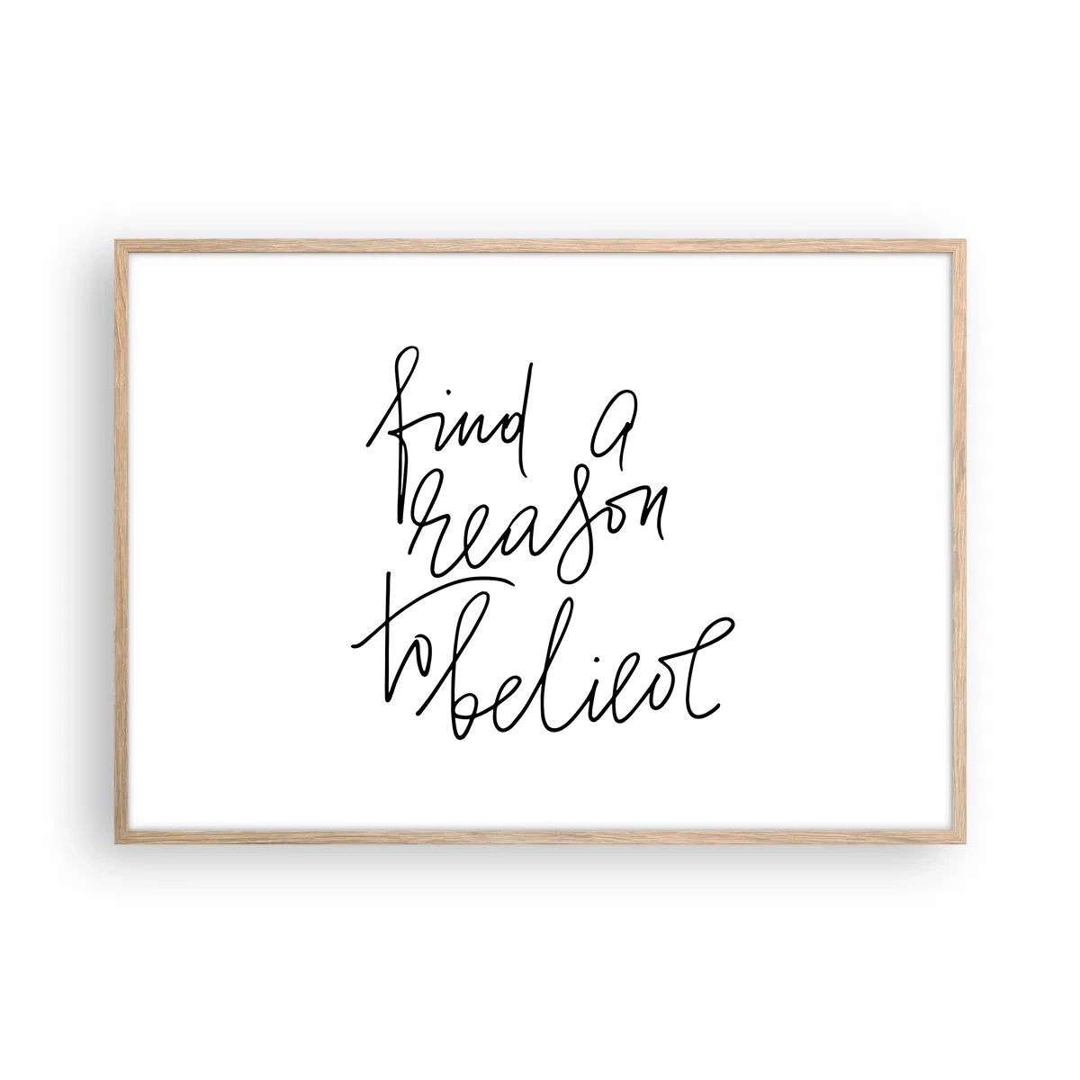 Pôster com moldura de carvalho claro - É possível - 100x70 cm