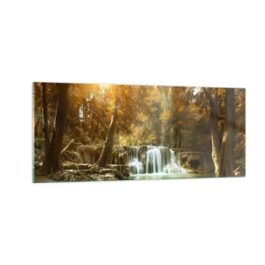 Quadro em vidro - A cascata do parque - 100x40 cm