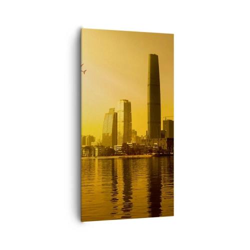 Quadro em tela - Cidade Dourada - 65x120 cm