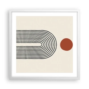 Pôster em moldura branca - Magnetismo de formas e cores - 50x50 cm