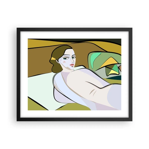 Pôster com moldura preta - Retrato íntimo - 50x40 cm